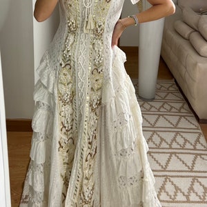 Robe de mariée Boho, robe maxi boho, robe boho dété, robe boho vintage, robe boho pour femme, patron de robe, robe boho de mariage. image 9