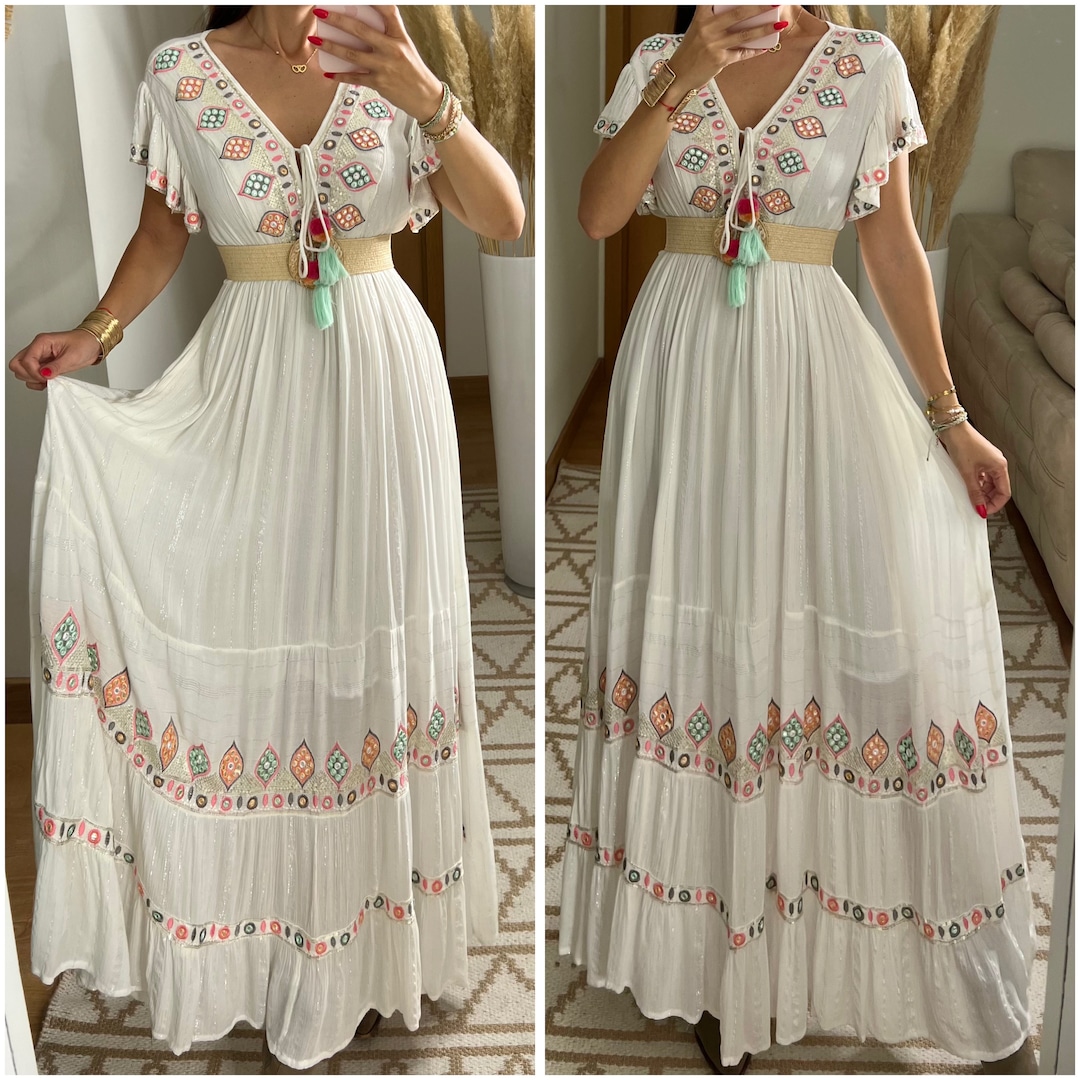 Boho Wedding Dress, Maxi Boho Dress, Summer Boho Dress, Vintage Boho ...