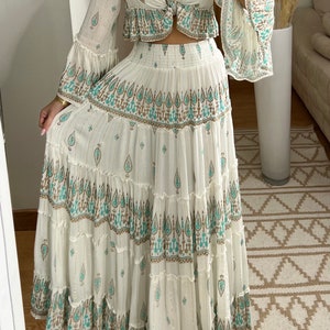 Robe Boho femme, ensemble deux pièces, ensemble boho, jupe boho, top boho boho kleid, boho deux pièces, robe de mariée boho, boho deux pièces, robe boho. image 3