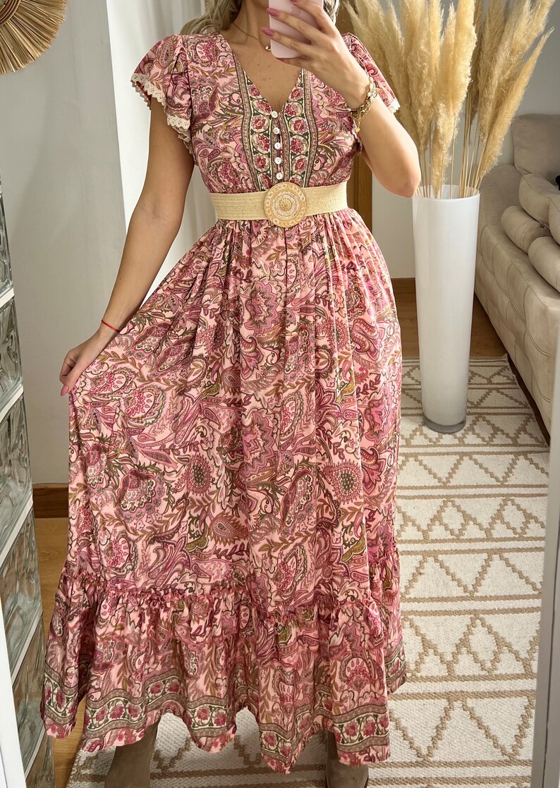 Seidenkleid, Maxikleid, Maxi-Boho-Kleid, Sommerkleid, Schnittmuster, Kleid Boho, Hippie-Kleid, Seiden-Maxikleid, Bohemian-Kleid, Boho-Kleid. Bild 5