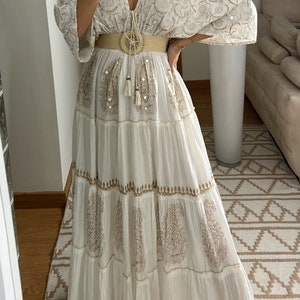 Robe de mariée Boho, robe maxi boho, robe boho d'été, robe bohème, robe boho pour femme, robe boho, robe boho, robe boho de mariage. image 4