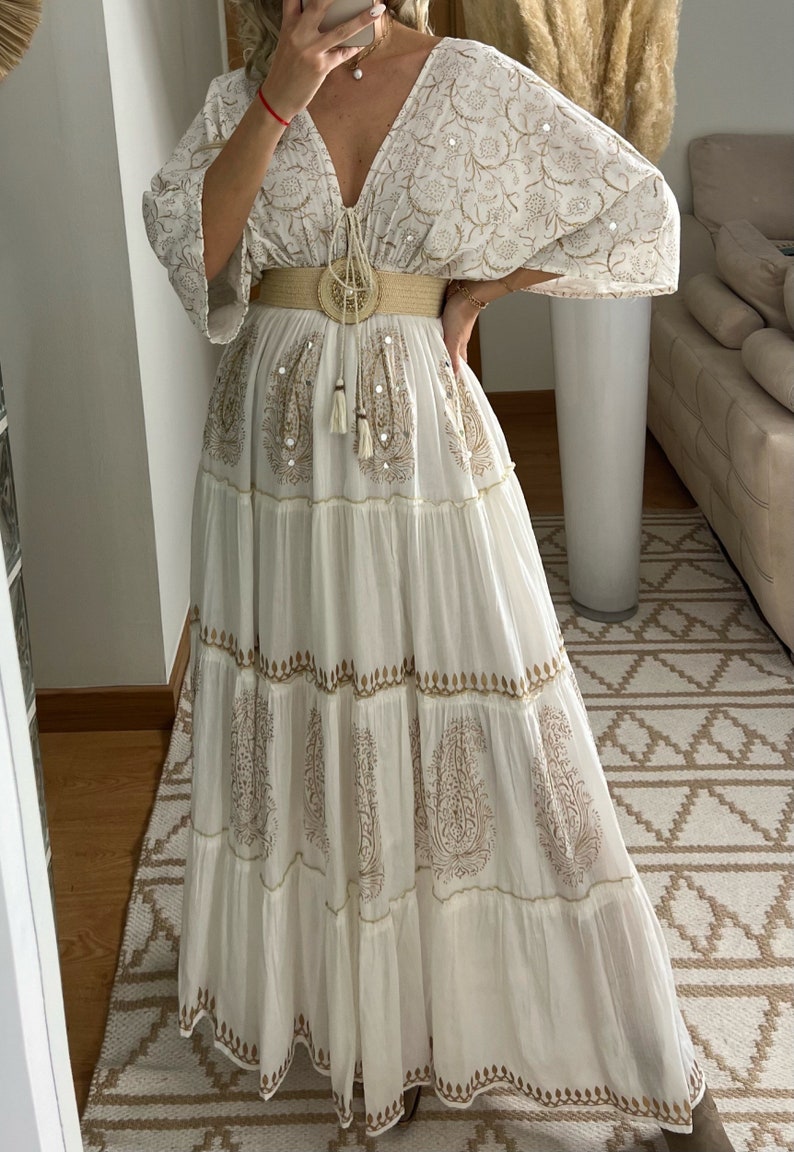 Boho wedding dress, maxi boho dress, summer boho dress, bohemian dress, dress boho for women, boho dress, dress boho, wedding boho dress. image 4