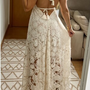 Abito da sposa Boho, abito maxi boho, abito boho estivo, abito boho vintage, abito boho da donna, modello di abito, abito boho da sposa. immagine 5