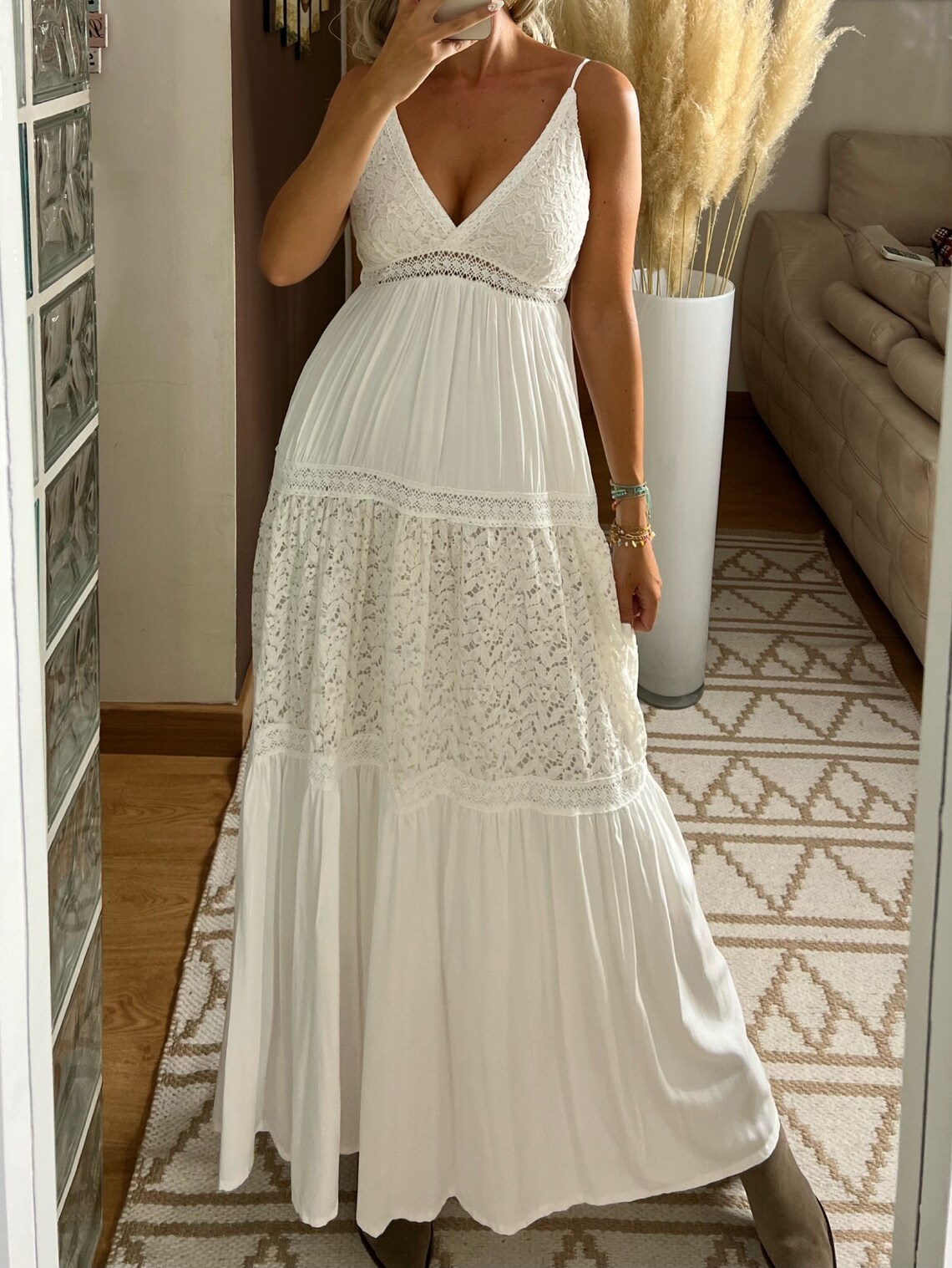 Maxi Boho Dress Boho White Dress Boho White Maxi Dress Boho Etsy