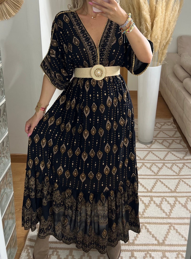 Dress boho, boho wedding dress, maxi dresses, boho dress for wedding, black dress, hippie dress, boho dress for women, boho dress for girls. zdjęcie 6