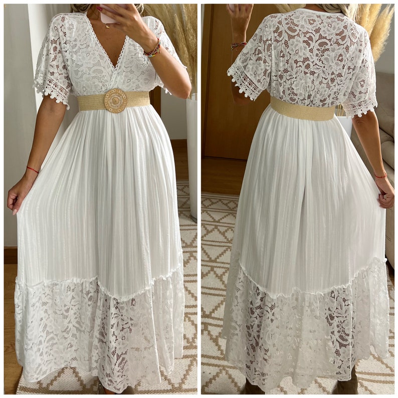 Robe de mariée Boho, robe maxi boho, robe boho dété, robe boho vintage, robe boho pour femme, patron de robe, robe boho de mariage. image 1