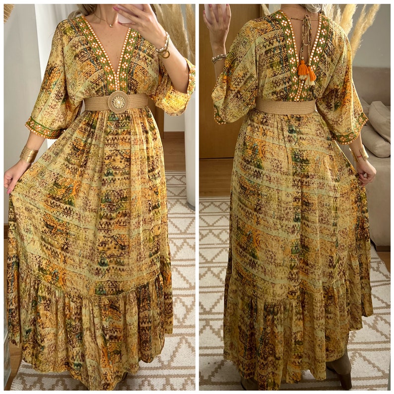 Maxikleid für Damen, Boho-Kleid, Maxi-Boho-Kleid, Schnittmuster, Kleid Boho, Seidenkleid, Sommerkleid, Maxikleid für Damen, Hippie-Kleid Bild 5