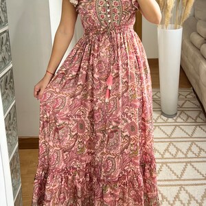 Seidenkleid, Maxikleid, Maxi-Boho-Kleid, Sommerkleid, Schnittmuster, Kleid Boho, Hippie-Kleid, Seiden-Maxikleid, Bohemian-Kleid, Boho-Kleid. Bild 9