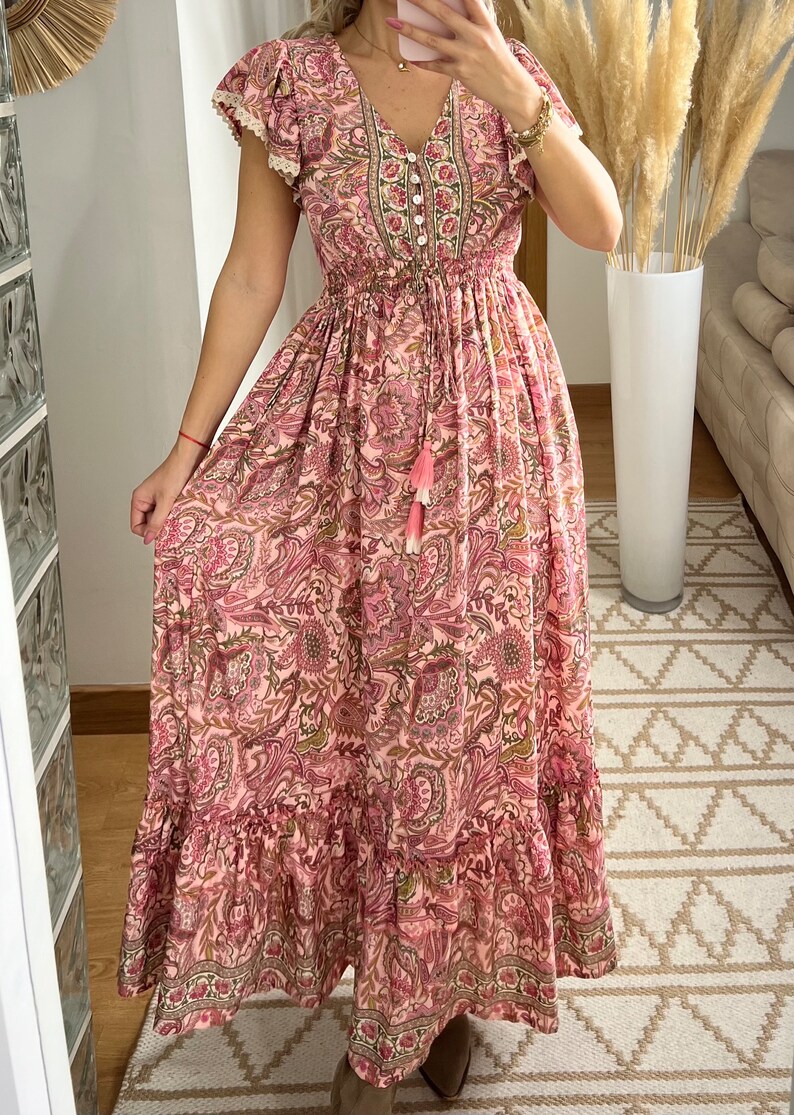 Seidenkleid, Maxikleid, Maxi-Boho-Kleid, Sommerkleid, Schnittmuster, Kleid Boho, Hippie-Kleid, Seiden-Maxikleid, Bohemian-Kleid, Boho-Kleid. Bild 9