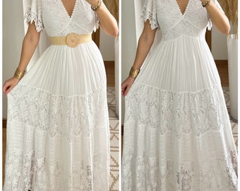 Boho wedding dress, maxi boho dress, summer boho dress, vintage boho dress, boho dress for women, dress pattern, wedding boho dress.