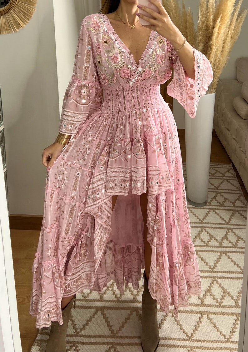 Robe de mariée Boho, robe maxi boho, robe boho dété, robe boho vintage, robe boho pour femme, patron de robe, robe boho de mariage. image 8