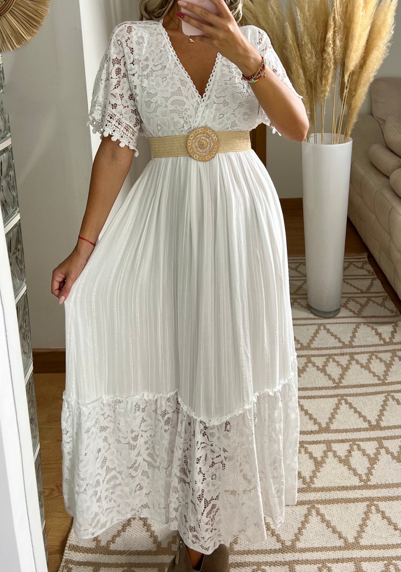 Robe de mariée Boho, robe maxi boho, robe boho dété, robe boho vintage, robe boho pour femme, patron de robe, robe boho de mariage. image 5