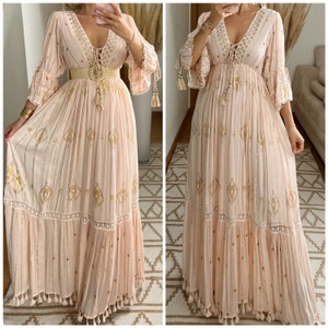 Robe Boho, robe à volants, boho kleid, robe boho pour femme, robe maxi boho, robe bohème, robe maxi, robe boho pour fille, patron de robe. image 3