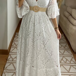 Abito da sposa Boho, abito maxi boho, abito boho estivo, abito boho vintage, abito boho da donna, modello di abito, abito boho da sposa. immagine 8