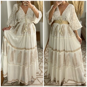 Boho-Hochzeitskleid, Maxi-Boho-Kleid, Sommer-Boho-Kleid, Boho-Kleid, Kleid Boho für Frauen, Boho-Kleid, Kleid Boho, Hochzeits-Boho-Kleid. Bild 5