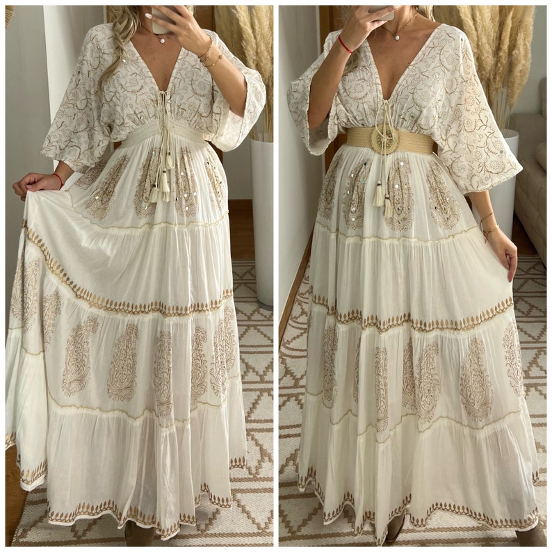 Boho-Hochzeitskleid, Maxi-Boho-Kleid, Sommer-Boho-Kleid, Boho-Kleid, Kleid Boho für Frauen, Boho-Kleid, Kleid Boho, Hochzeits-Boho-Kleid. Bild 5