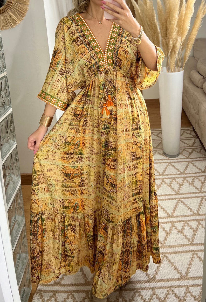 Maxikleid für Damen, Boho-Kleid, Maxi-Boho-Kleid, Schnittmuster, Kleid Boho, Seidenkleid, Sommerkleid, Maxikleid für Damen, Hippie-Kleid Bild 6