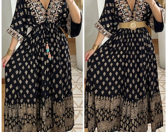 Robe de mariée Boho, robe boho, robe maxi, robe maxi boho, robe bohème, boho kleid, robe maxi noire, robe boho pour fille, robe boho.