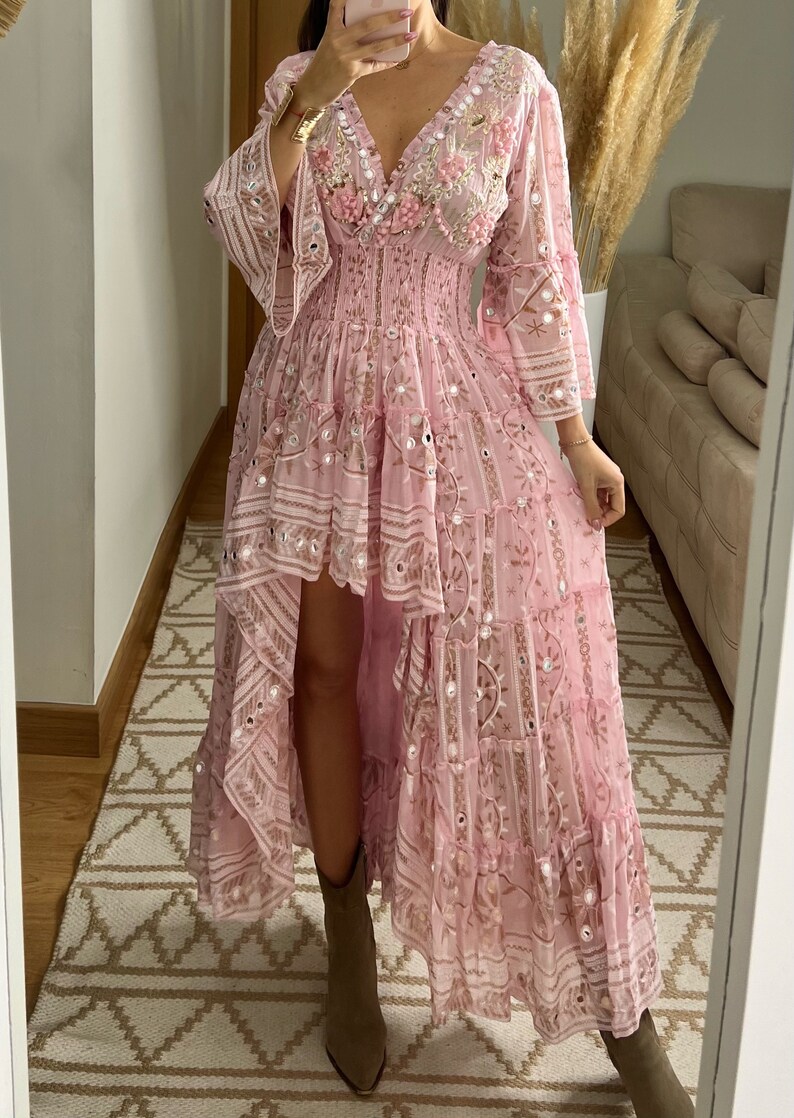 Robe de mariée Boho, robe maxi boho, robe boho dété, robe boho vintage, robe boho pour femme, patron de robe, robe boho de mariage. image 9