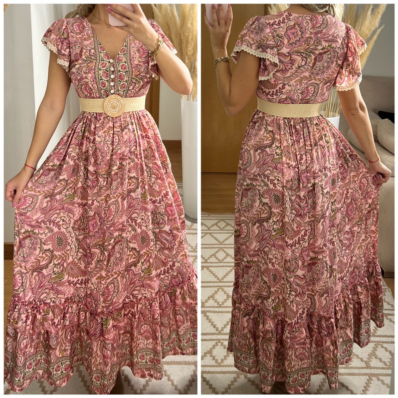 Seidenkleid, Maxikleid, Maxi-Boho-Kleid, Sommerkleid, Schnittmuster, Kleid Boho, Hippie-Kleid, Seiden-Maxikleid, Bohemian-Kleid, Boho-Kleid. Bild 1