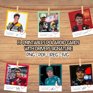 Formel 1 F1 Fahrer Polaroid Geburtstagskarten signiert von Charles Leclerc Carlos Sainz Lewis Hamilton F1 Geburtstagskarten Formel 1 Geschenkidee