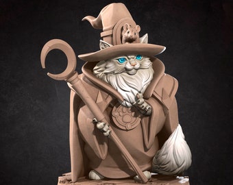 Harry, the Cat Wizard | Bite the Bullet | RPG Miniature in Resin