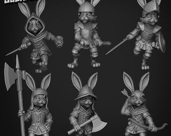 Bunny Brigands Parte 1 / Miniatura de resina SIN PINTAR
