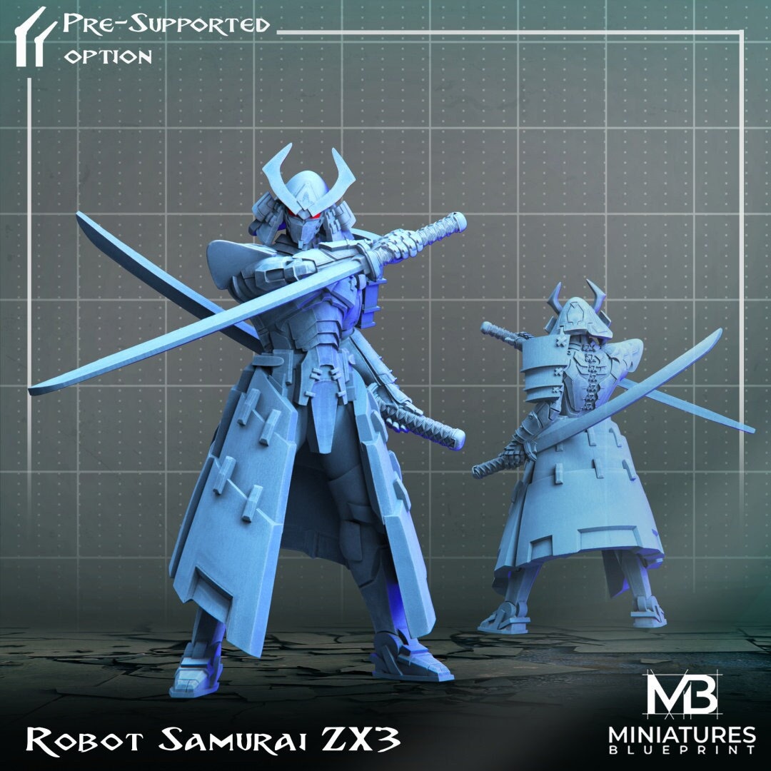 Robot Samurai (3 Versions) | Miniatures Blueprint