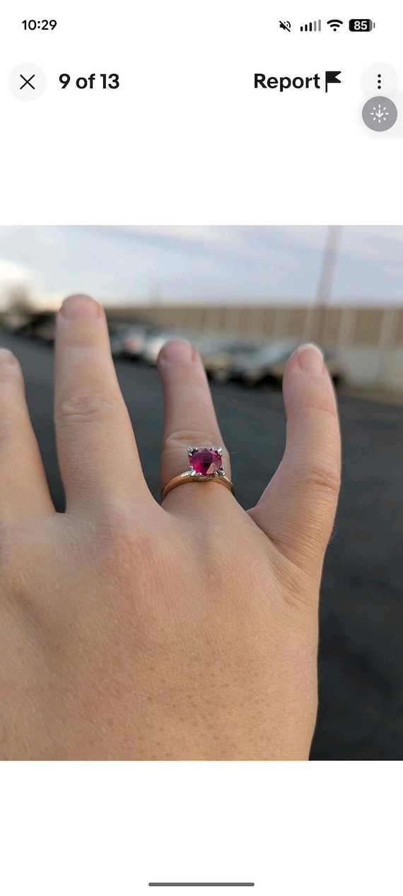 Vintage solitaire large ruby ring - image 11