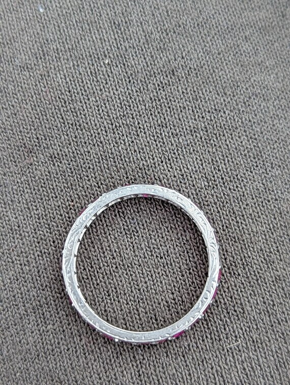 Edwardian hand cut ruby eternity ring - image 15
