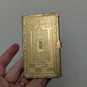 Antique Brass engraved JCA business card holder