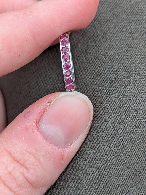 Edwardian hand cut ruby eternity ring - image 13