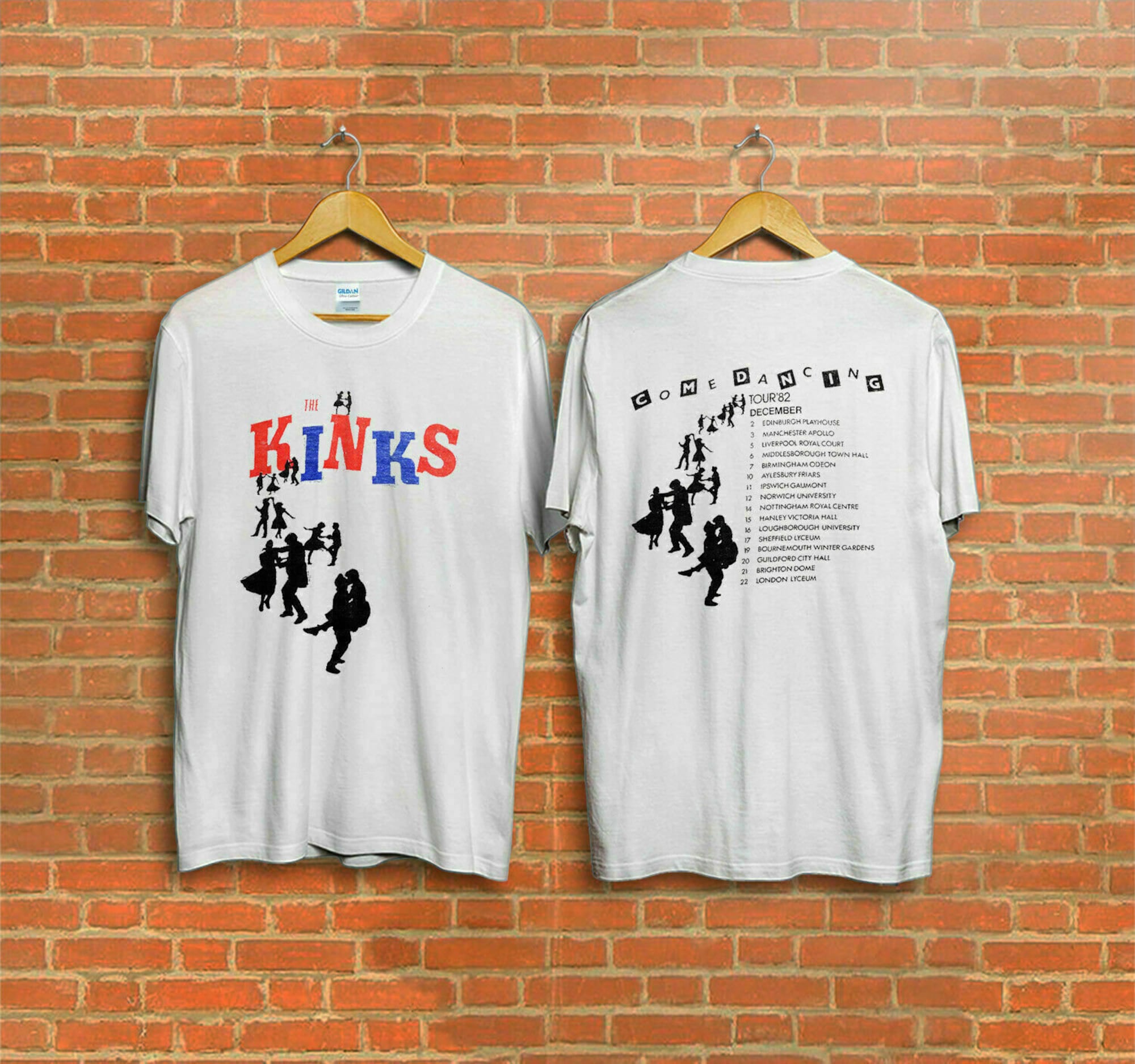 The Kinks Come Dancing December Tour Heavy Cotton Comfort T Shirt The Kinks Come Dancing December Tour Heavy Cotton Comfort T Shirt