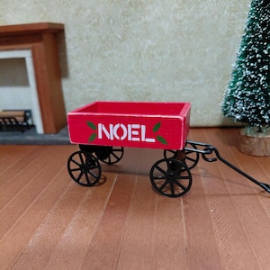 Vintage NOEL Christmas Wagon - 1:12 Scale Dollhouse Miniature