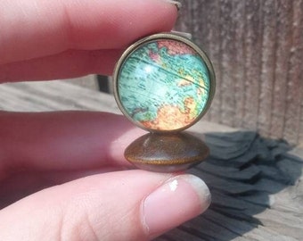 Modern globe, world map - 1:12 dollhouse miniature