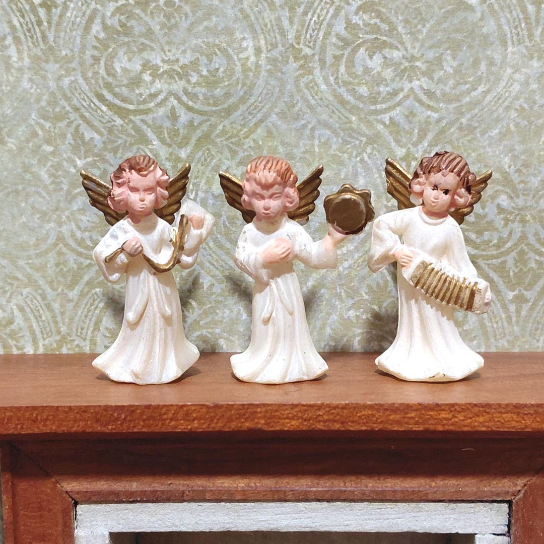 Vintage Plastic Miniature Angels, Three-piece Set - Etsy