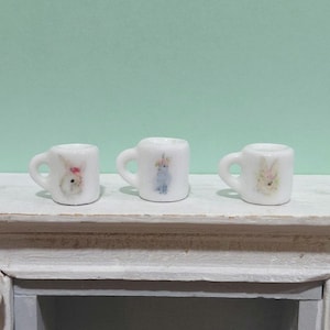 Easter Rabbit Coffee Mug - 1:12 Scale Dollhouse Miniature