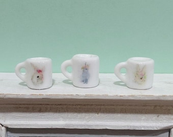 Easter Rabbit Coffee Mug - 1:12 Scale Dollhouse Miniature