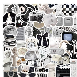 Black and White Assorted Stickers | Goth Vinyl Sticker Pack