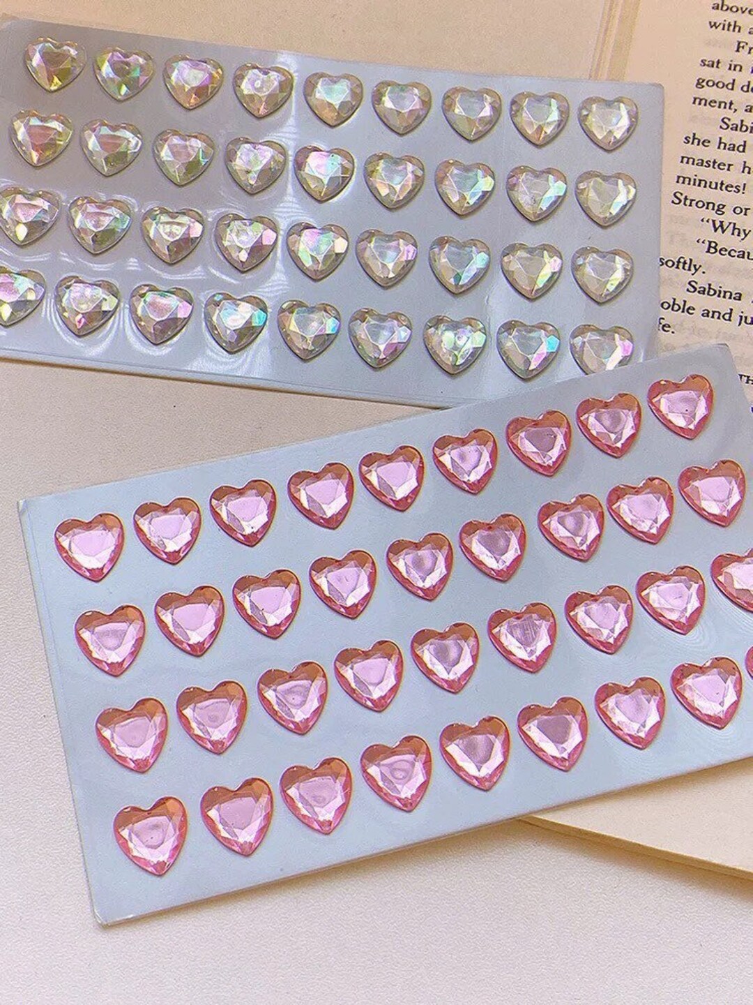 45pcs Glitter Heart Shape Self Adhesive Sticker for Kids Craft (Mixed  Color) 