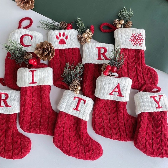 Initial Letter Christmas Stocking Personalized Gift Mini - Etsy
