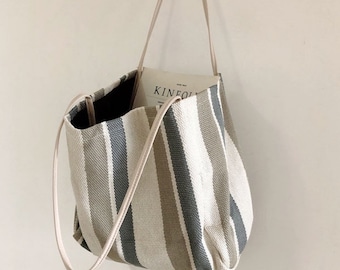 AIYAMAYA Striped Bag Handmade Retro Simple Handbag AIYAMAYA Striped Bag Handmade Retro Simple Handbag