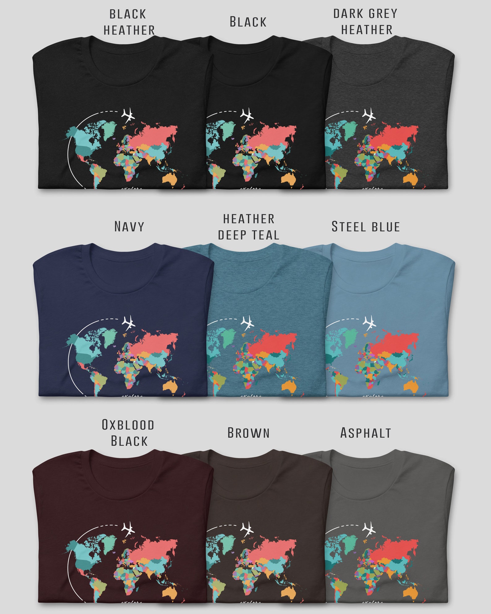 World Map Shirt Adventure Shirt Geography Shirt Wanderlust Etsy