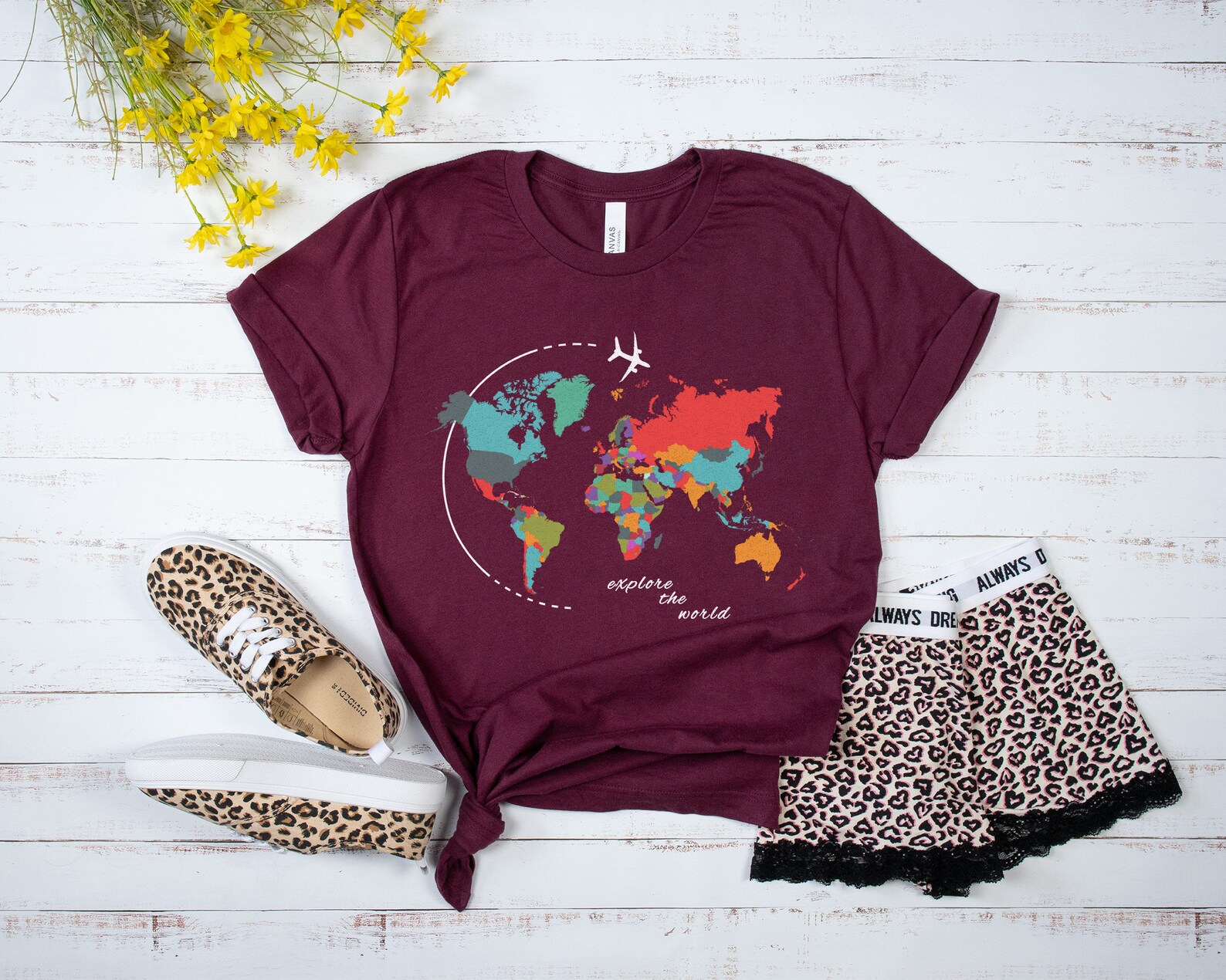 World Map Shirt Adventure Shirt Geography Shirt Wanderlust Etsy