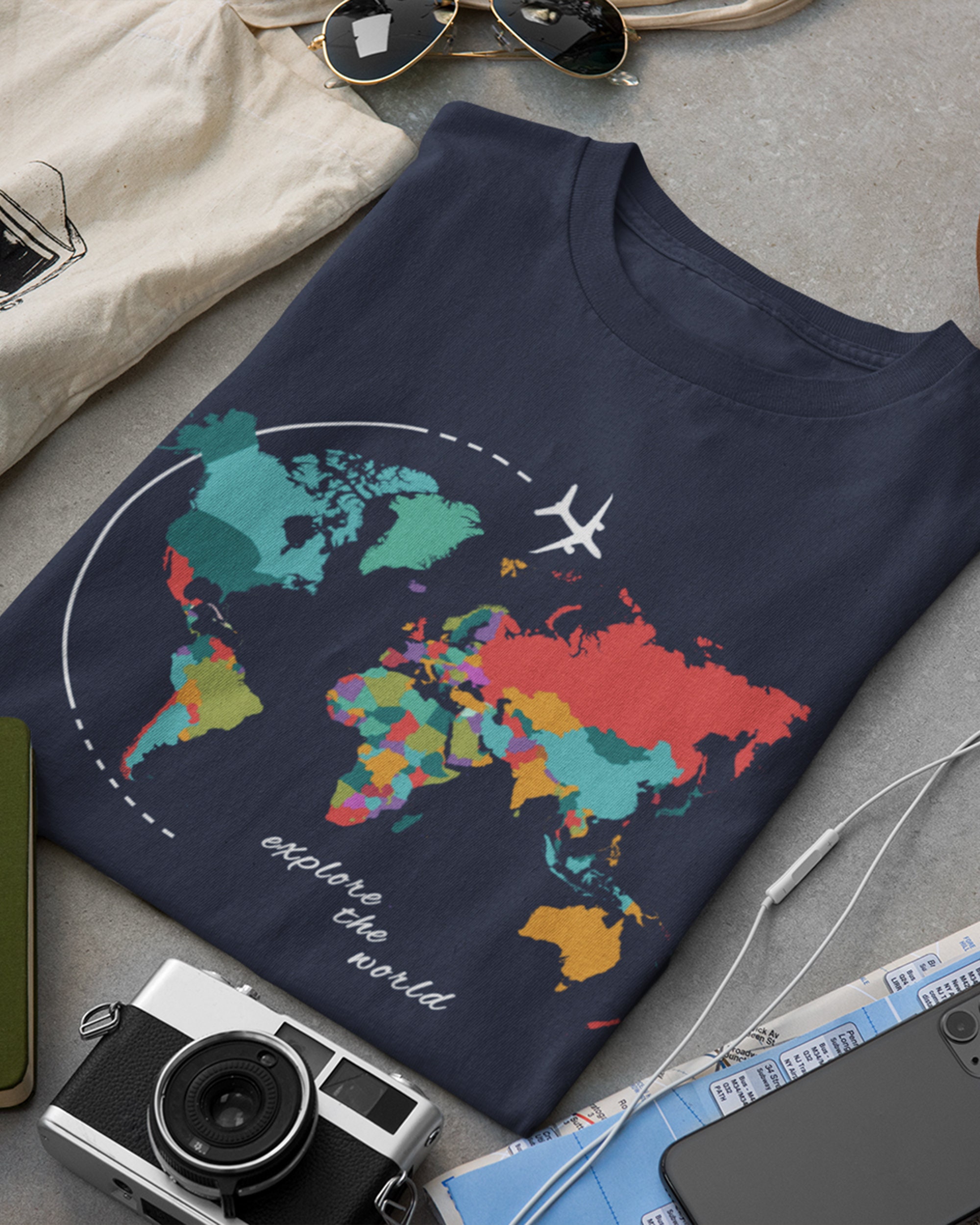 World Map Shirt, Adventure Shirt, Geography Shirt