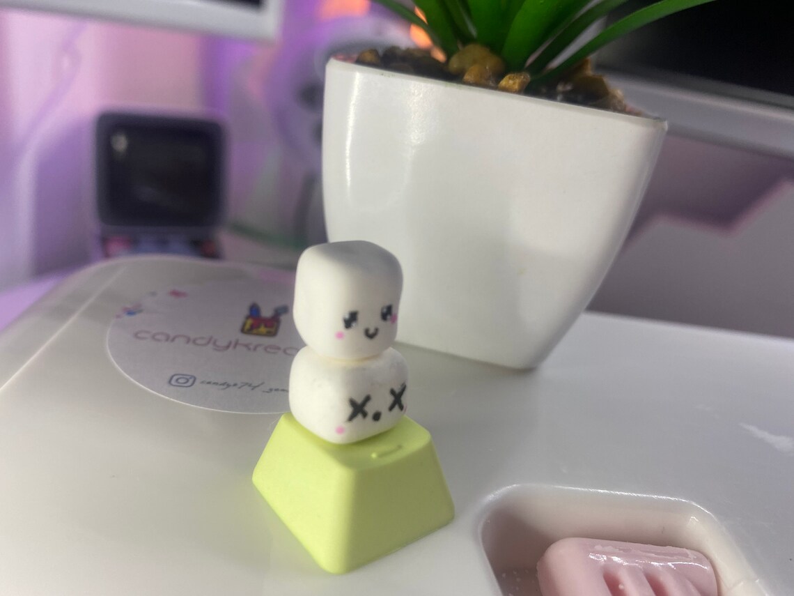 Handmade double marshmallow keycap / cute / gift for a Etsy