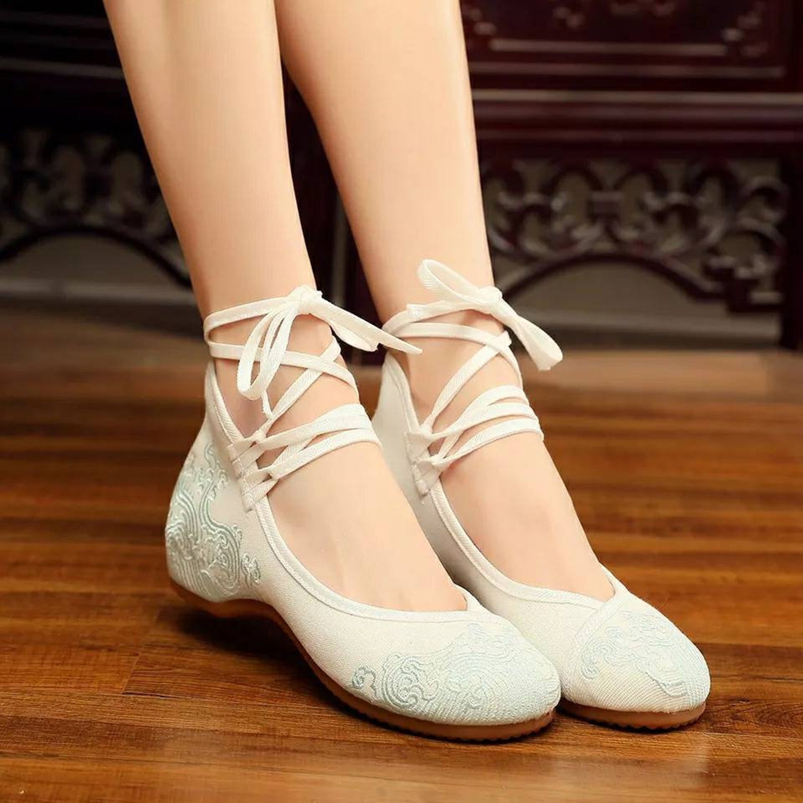 Hanfu shoes cotton shoes Chinese shoes hidden heels 4cm | Etsy
