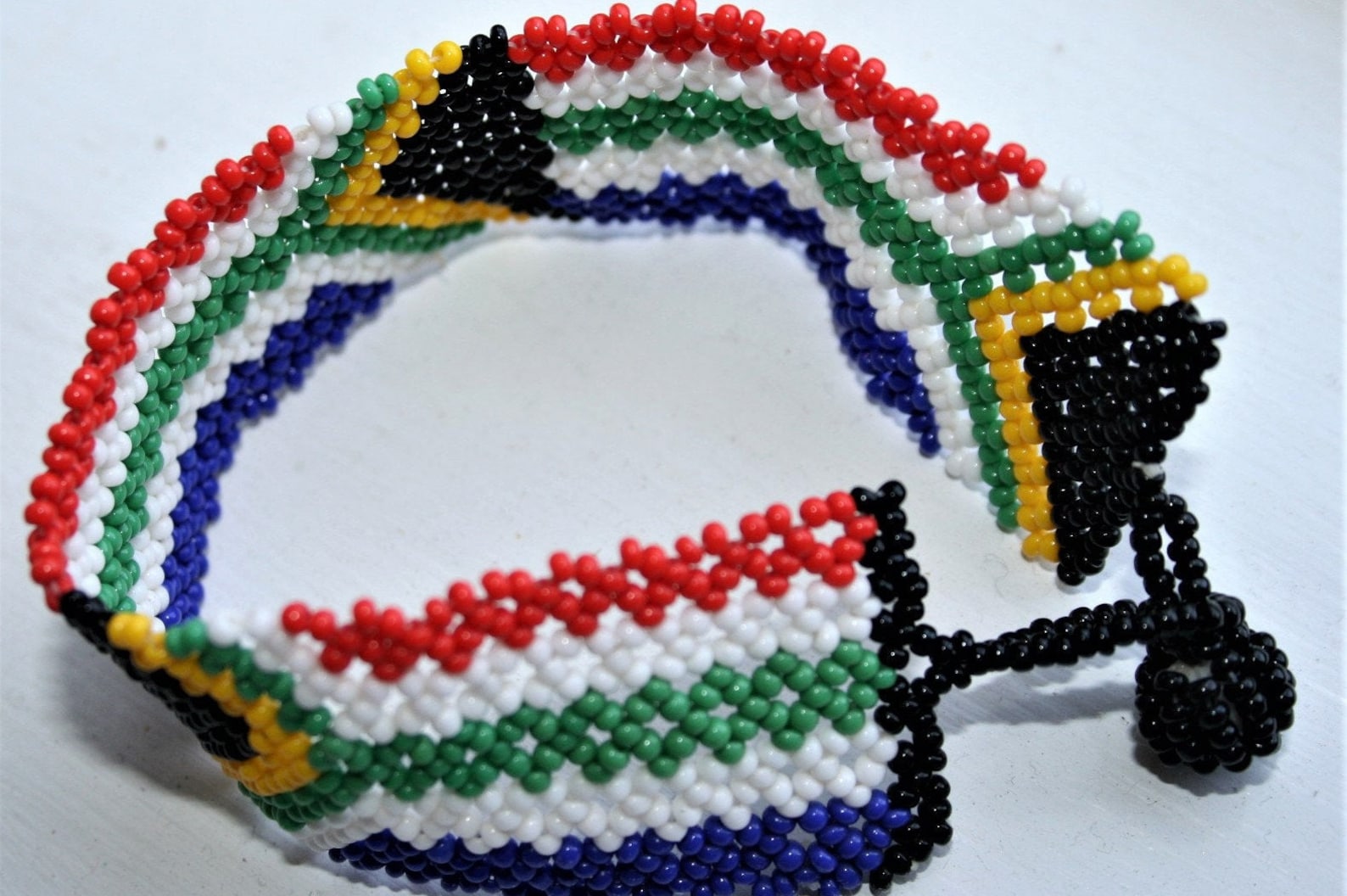 South African Flag Beaded Bracelet Etsy