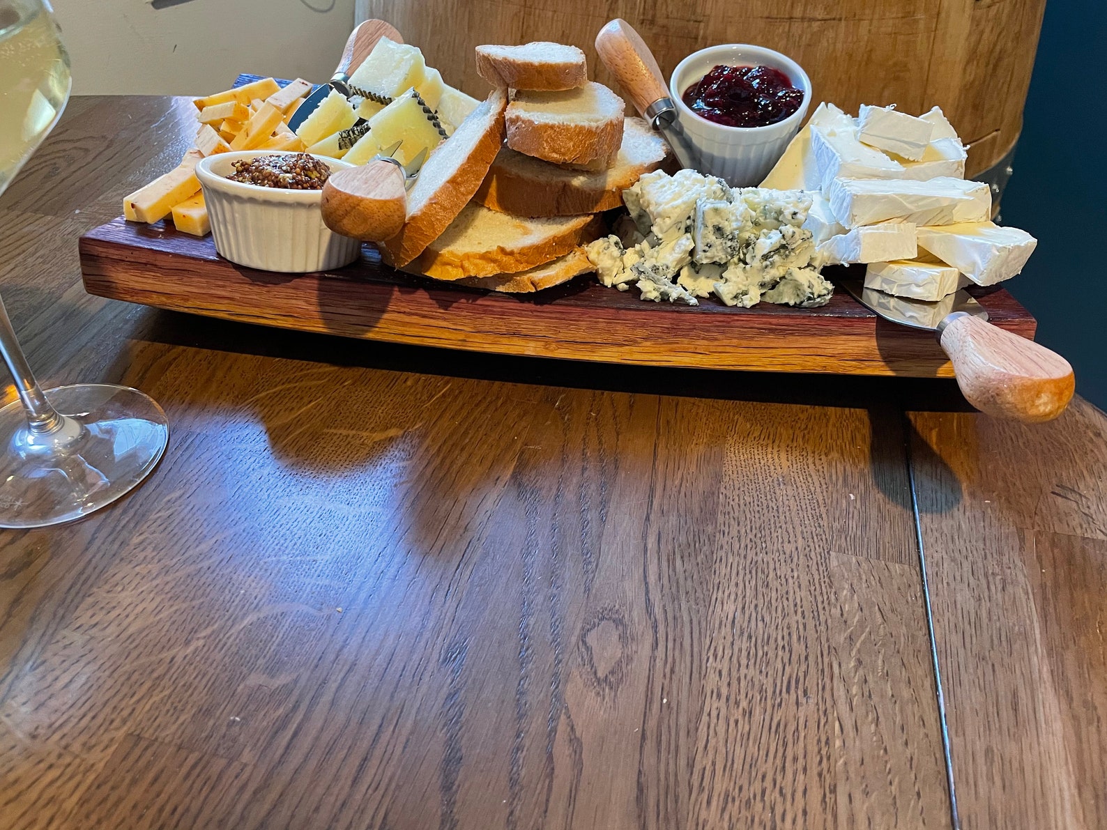 Wine Barrel Cheese/ Charcuterie Board with 4 Cheese Knife Etsy
