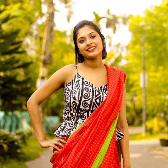 Noodle strap saree best sale blouse